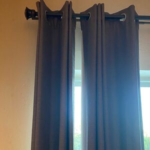 Black Grommet Top Room-Darkening Curtains -